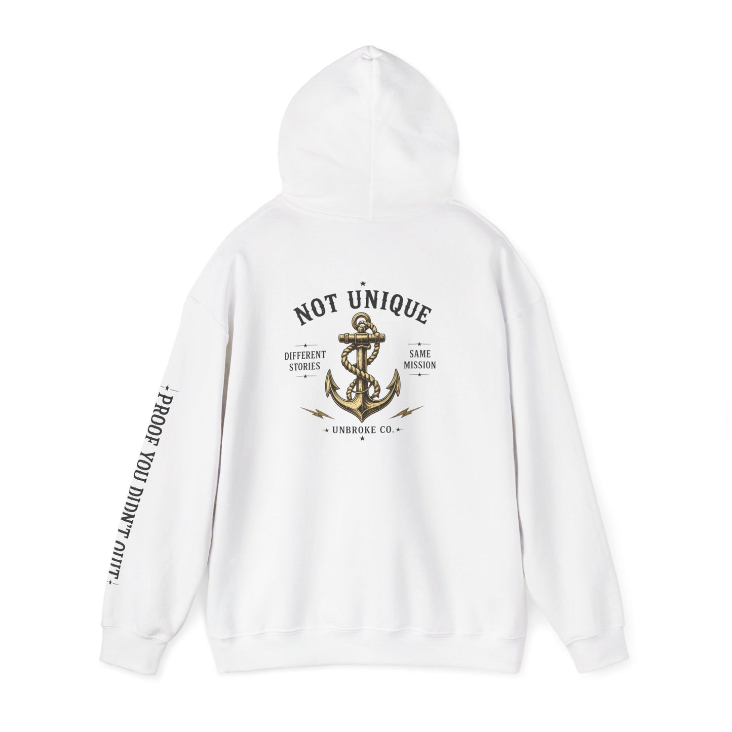 Not Unique Hoodie | Different Stories, Same Mission